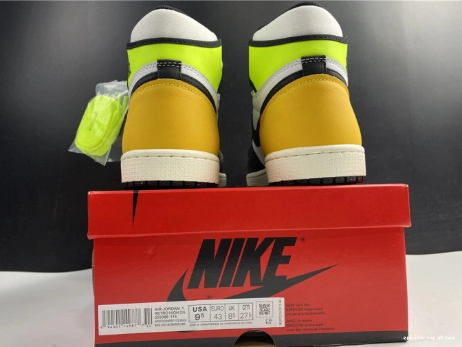 Cheap 'VOLT GOLD' 555088-118 RETRO 1 AIR JORDAN OG HIGH 0714